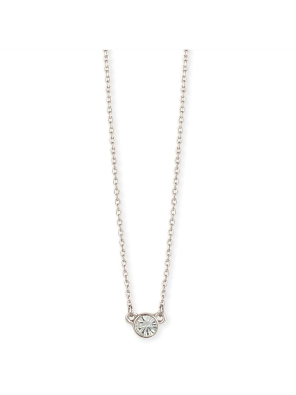 ZAD silver small round crystal pendant necklace NEW